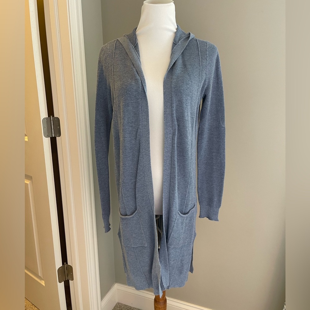 Y2K Abercrombie & Fitch Heather Blue Knit Hooded Sweater Size S
